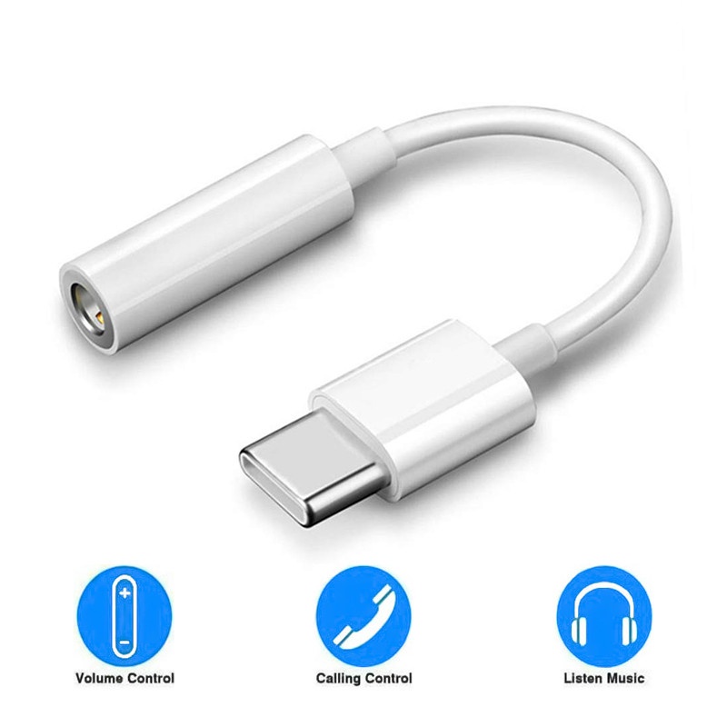 Cáp chuyển đổi Type C sang jack tai nghe 3.5mm- JH002 - Trắng