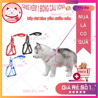 Dây dắt kèm yếm 2 lớp dày dặn ⚡𝐅𝐑𝐄𝐄𝐒𝐇𝐈𝐏⚡ Dây dắt chó mèo