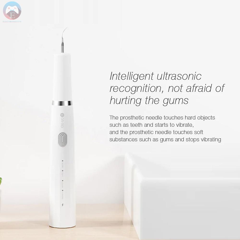 Ê DR.BEI YC2 Ultrasonic Scaler IPX7 Waterproof Dental Calculus Remover w/3 Modes/Overhead LED Auxiliary Light Portable Rechargeable Household Tartar Scraper Electric Plaque Remover Tooth Stains Cleaning Tool for Adults