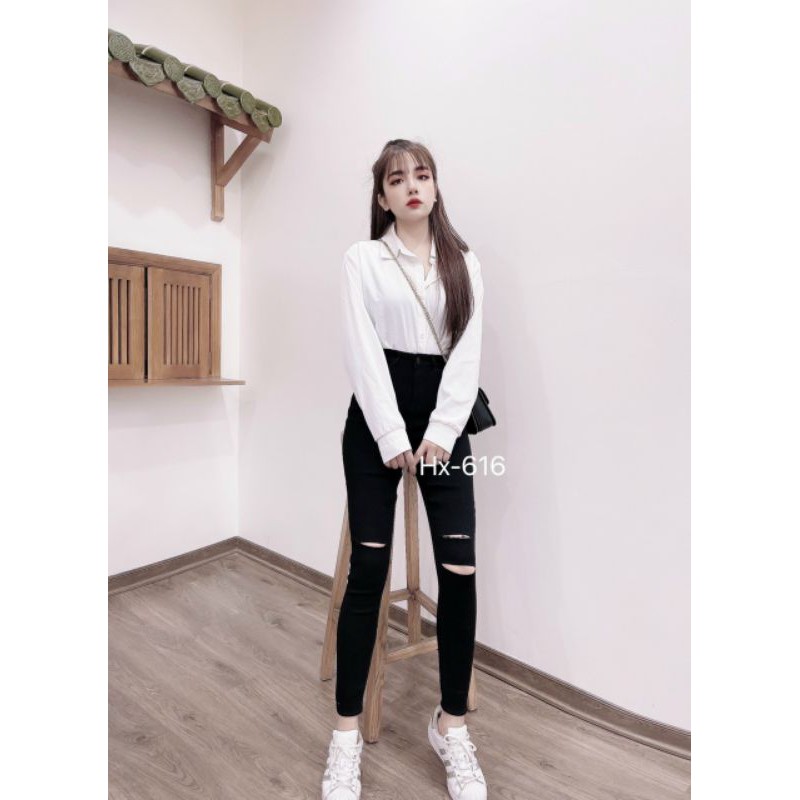 Quần tregging rách gối hàng QCL1