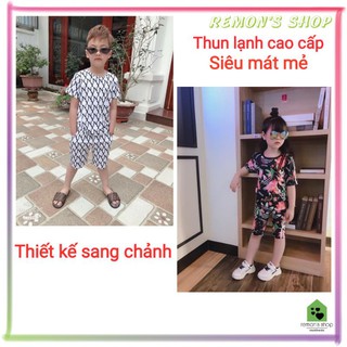 Đồ bộ bé trai bé gái 23kg-45kg Remon chất thun lạnh 4 chiều dày mịn cao cấp mát lạnh