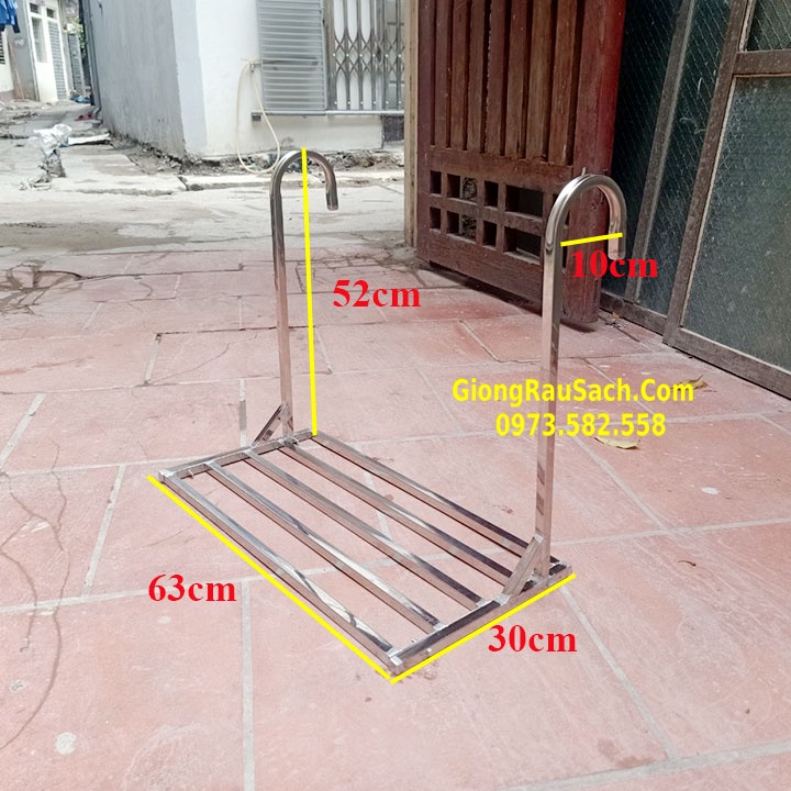 Giá Móc Kệ Treo Chậu Hoa Cây Cảnh Ban Công Inox 103cm - 63cm