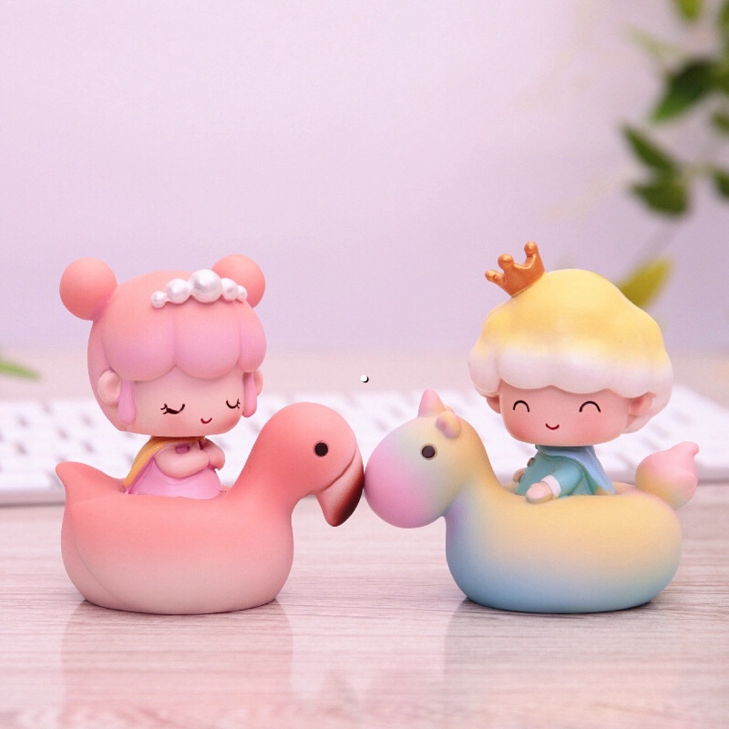 Trang trí bánh sinh nhật bánh kem cho bé - Hoàng tử, công chúa ngồi ngựa, Cặp đôi ngồi vịt