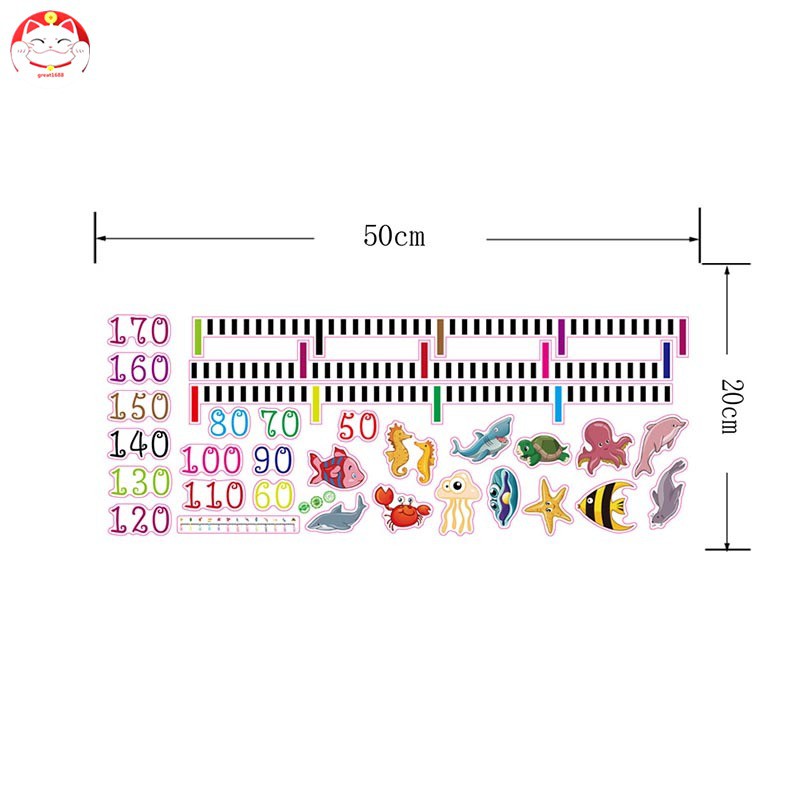 Decal dán tường đo chiều cao cho bé