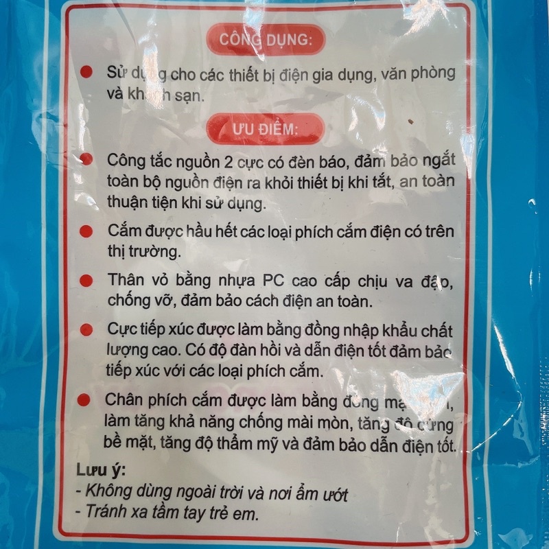Ổ cắm điện Nival 3 ổ chịu tải 750W dây 2.5 mét chống cháy