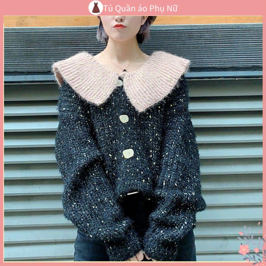 / O Kho cardigan Len Búp Bê Cỡ Lớn Phong Cách Hàn Quốc 2020 Hợp Thời Trang Mùa Thu Cho Phụ Nữ Trung Niên