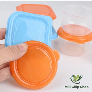 Hộp đựng thức ăn, hộp trữ đông đồ ăn dặm loại 1 ngăn 70 - 80ml có nắp đậy tiện dụng A003