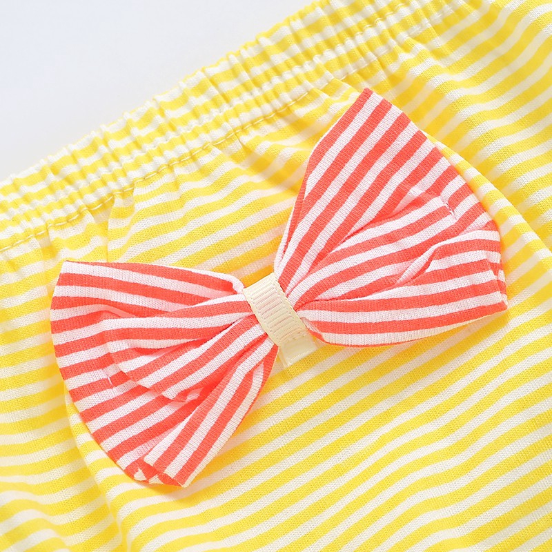 Lucky Big Cat  Bowknot polka dot sọc tam giác Underwear cô gái bé đồ lót bông trẻ em bánh mì quần dễ thương (Red Stripe)