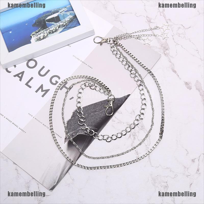 Dây xích quần jean 3 lớp bằng kim loại phong cách hip hop cho nữ