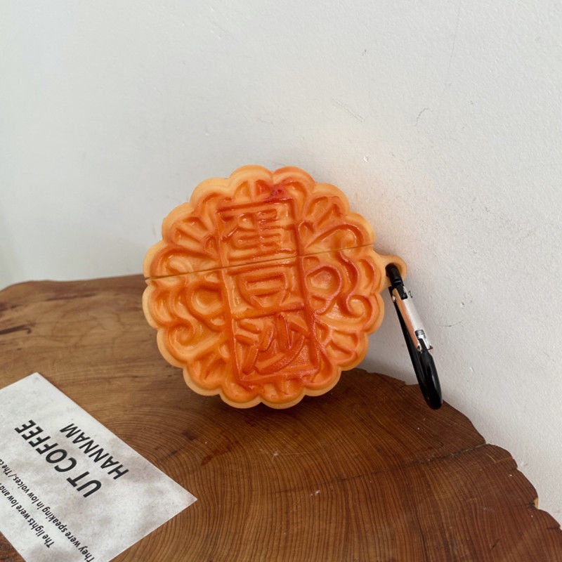 Vỏ Bảo Vệ Hộp Sạc Tai Nghe Airpods 1 2 Pro 3 Apple bluetooth Không Dây Hình Bánh Trung Thu Sáng Tạo