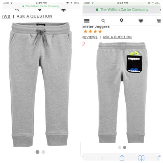 Quần jogger da cá Oshkosh monster bé trai hàng xuất