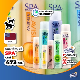 Sữa tắm xả cao cấp Spa by Tropiclean Lavish Shampoo & Conditioner cho chó mèo [Chai 473ml]
