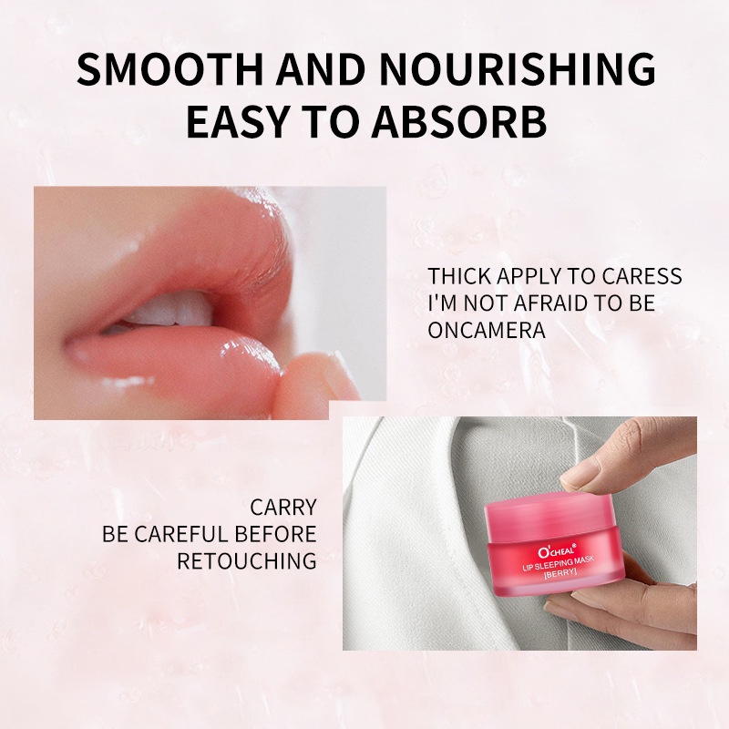 Mặt nạ ngủ cho môi OCHEAL Lip Sleeping Mask, Mặt nạ ngủ môi Berry Giúp Môi Mềm Mại Hồng Hào Cằn Bóng Dưỡng Cấp Ẩm Cho Môi