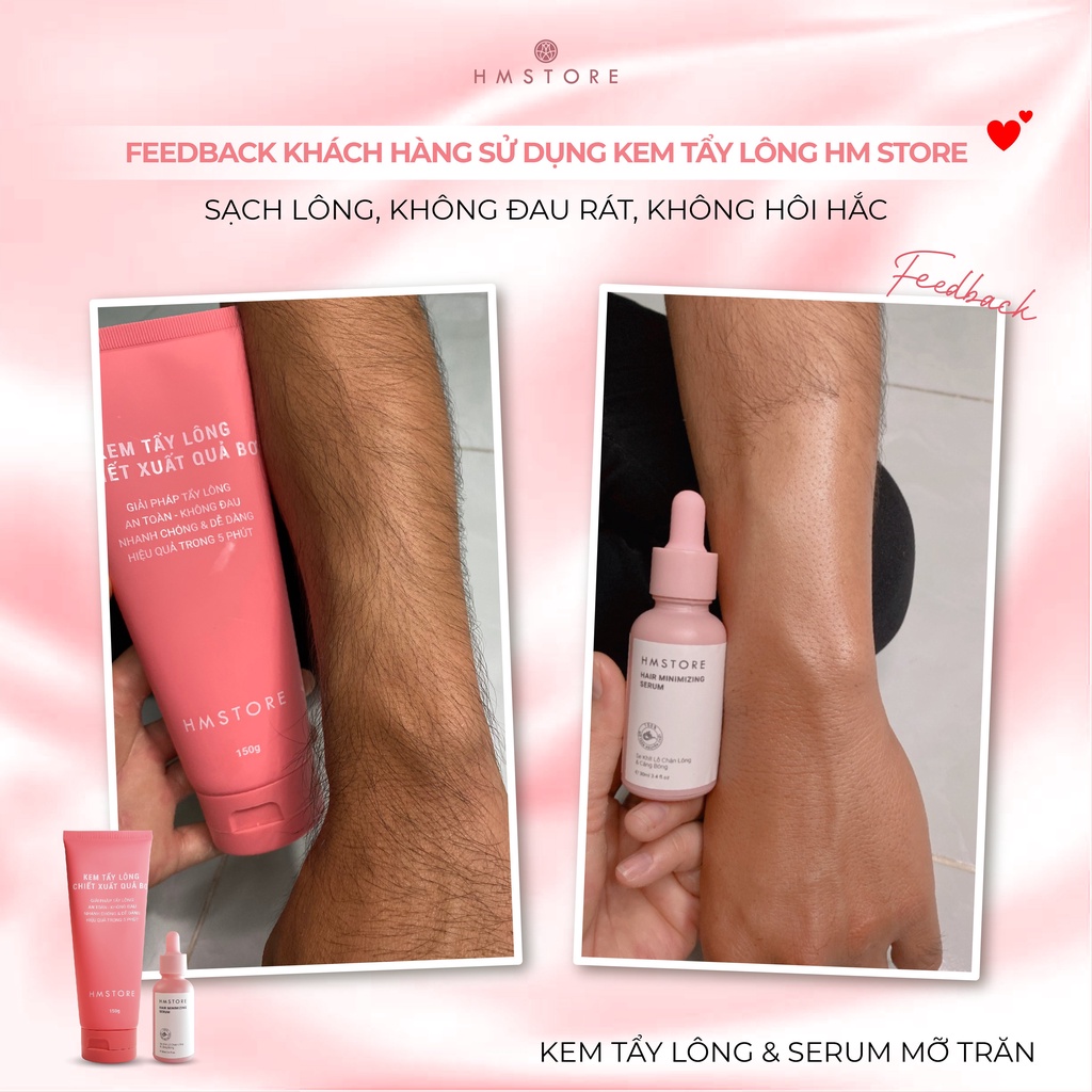 Kem Tẩy Lông Cho Da Nhạy Cảm HM STORE – Tuýp Mini 20g Tặng Mỡ Trăn