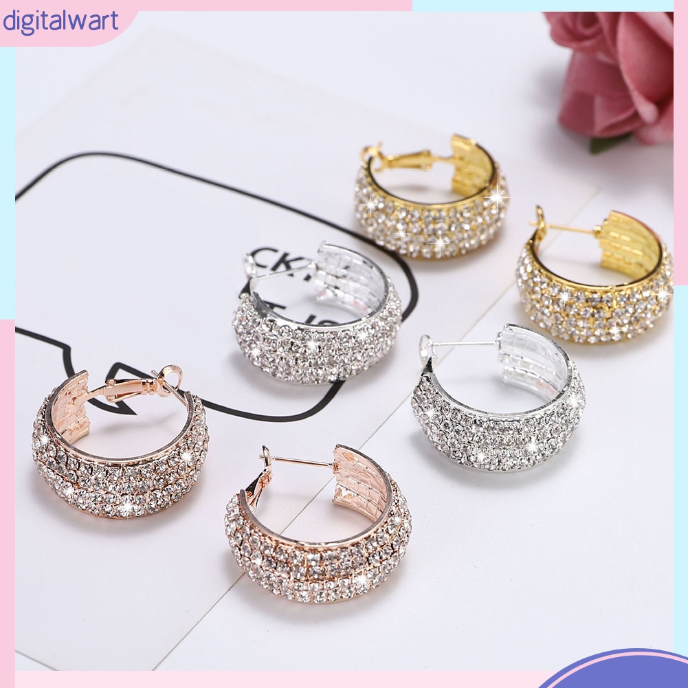 Cặp Khuyên Tai Thiết Kế Đính Đá Quý Nhân Tạo Sang Trọng Cá Tính Dành Cho Nữ Giới