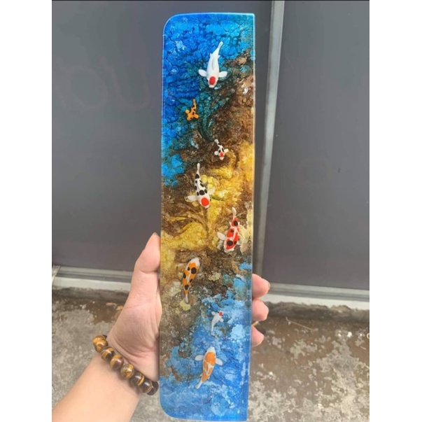 Kê tay bàn phím resin hàng thủ công cá Koi vàng