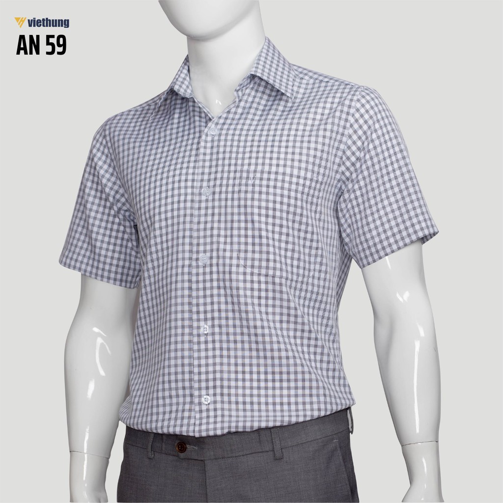 Sơ mi nam cộc tay Việt Hưng AN59 regular fit