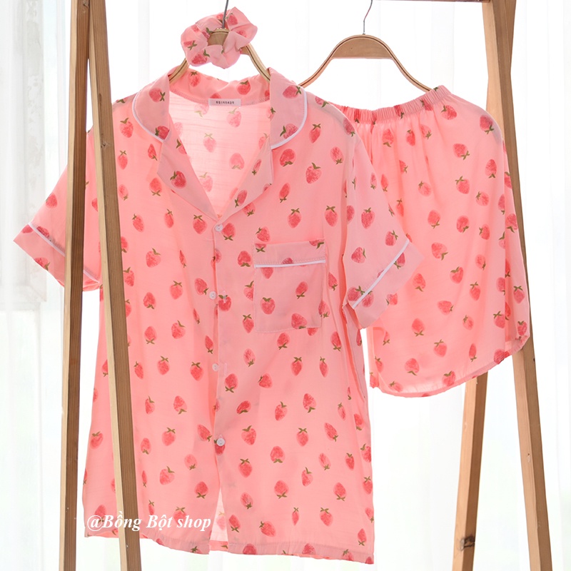 TẶNG KÈM SCRUCHIES BỘ ĐỒ NGỦ MẶC NHÀ ĐŨI HỌA TIẾT HOT HÈ 2022