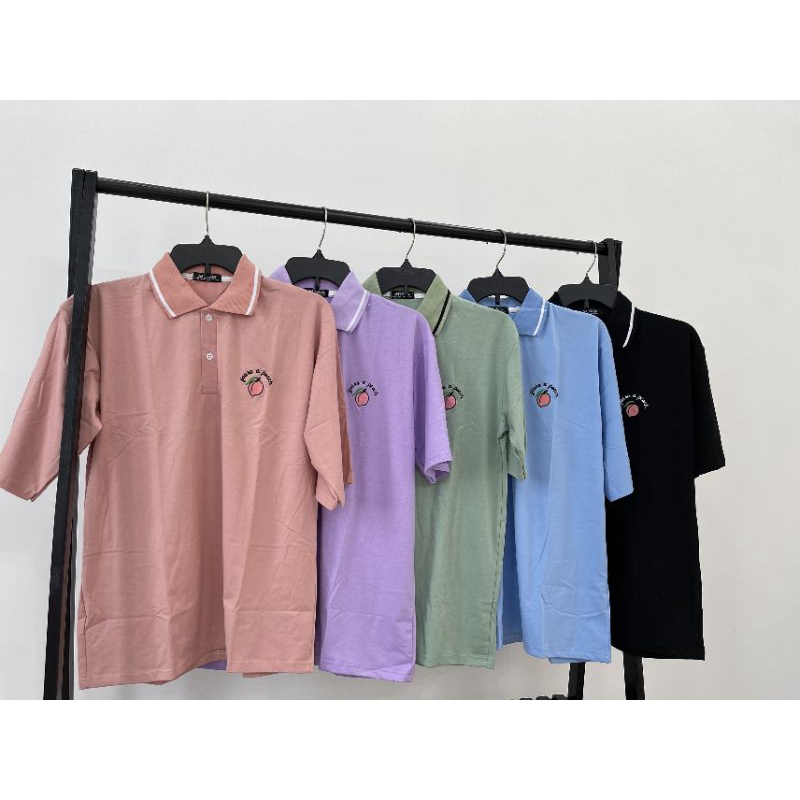 Áo polo Full size % Hình Thật B'teen TRÁI ĐÀO TAY LỠ UNISEX THÊU YOURE A PEACH
