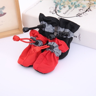Bộ 4 chiếc giày bảo vệ chân cho cún cưng chống thấm nước chống trượt size S / M / L / XL