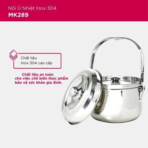 Thanh lý trưng bày - Nồi Ủ Nhiệt Mishio MK289 Inox 304