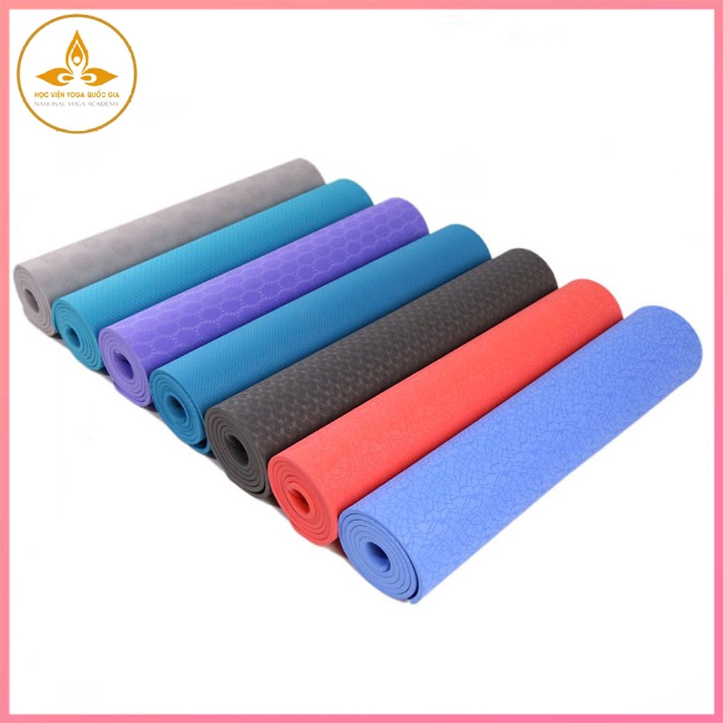 Thảm Tập Yoga TPE 8mm - 1 Lớp , Chất Liệu Đàn Hồi Cao Cấp, Chống Trơn, Chống Nước, Không Mùi , Độ Bám Cao