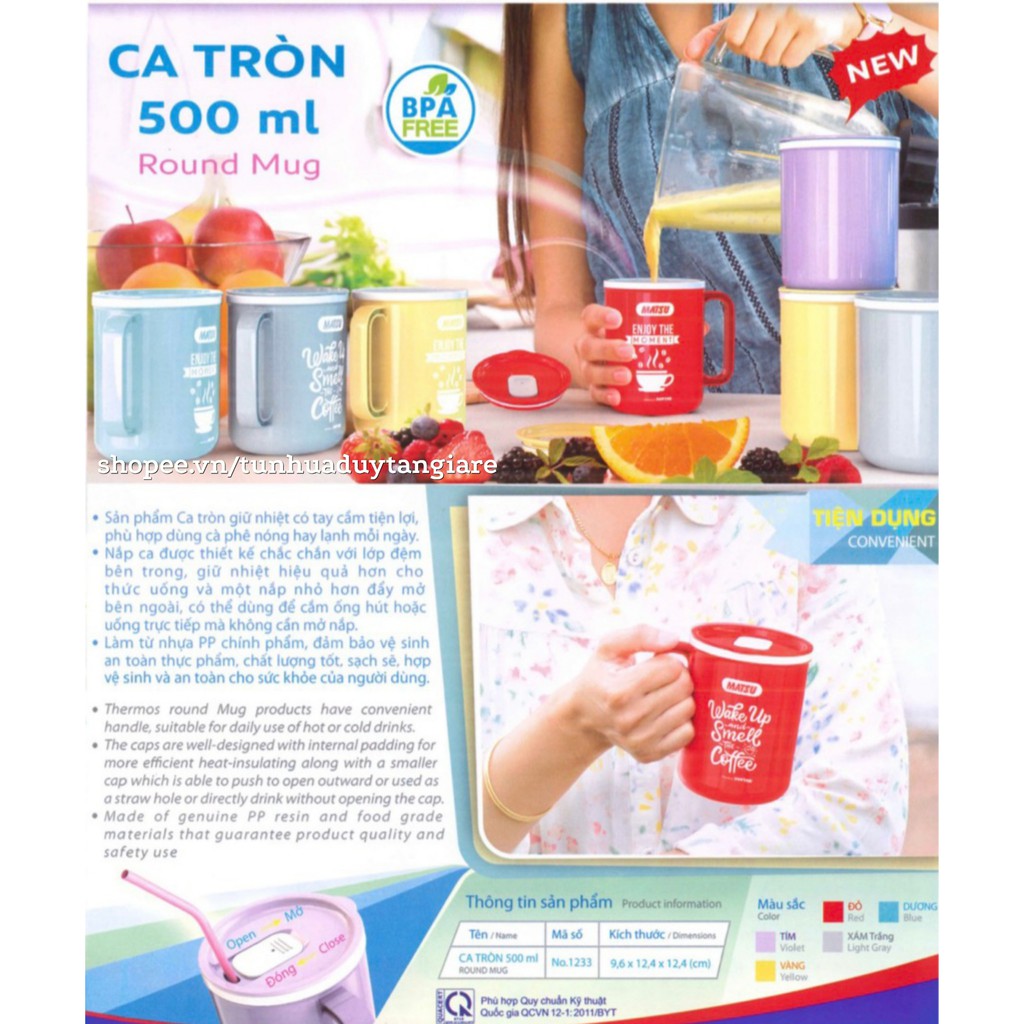 Ca Tròn Matsu Nhựa Duy Tân 500ml