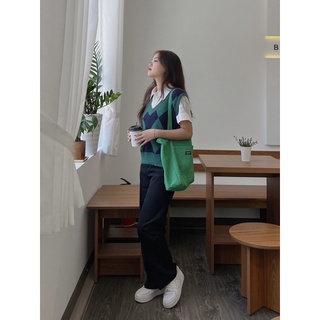 [ảnh thật] Áo gile len trám Ulzzang