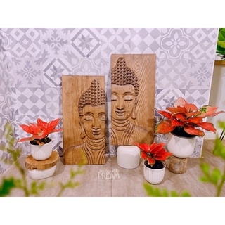 tranh phật gỗ nửa mặt