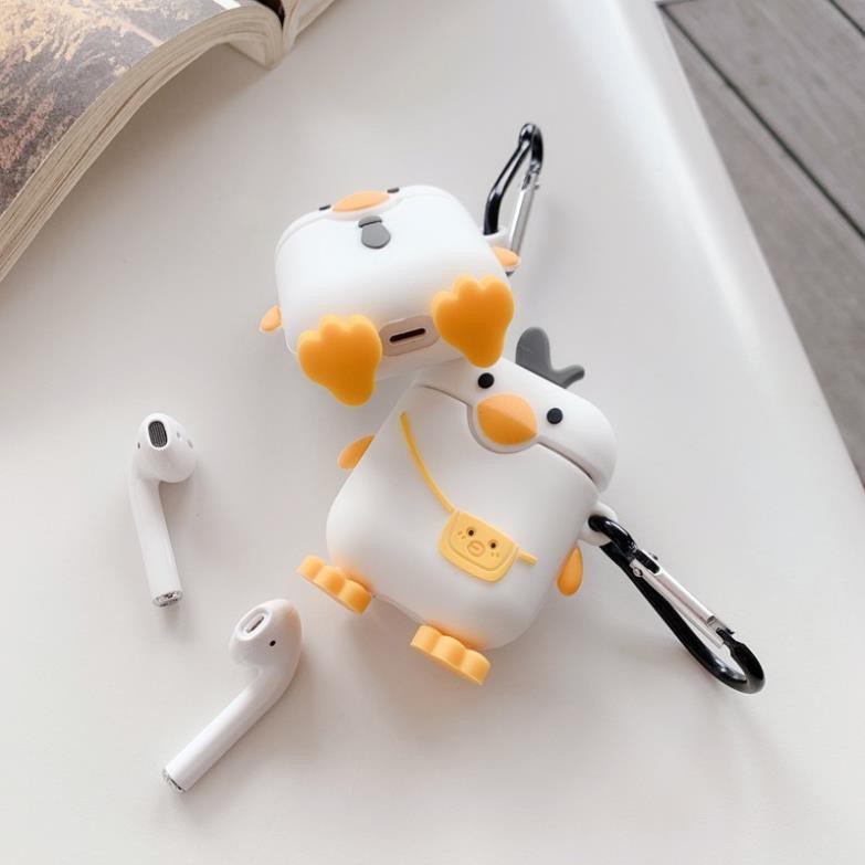 Vỏ bao đựng tại nghe airpod - Case 1/2 cartoon duck chống va đập -Hồng Anh Case