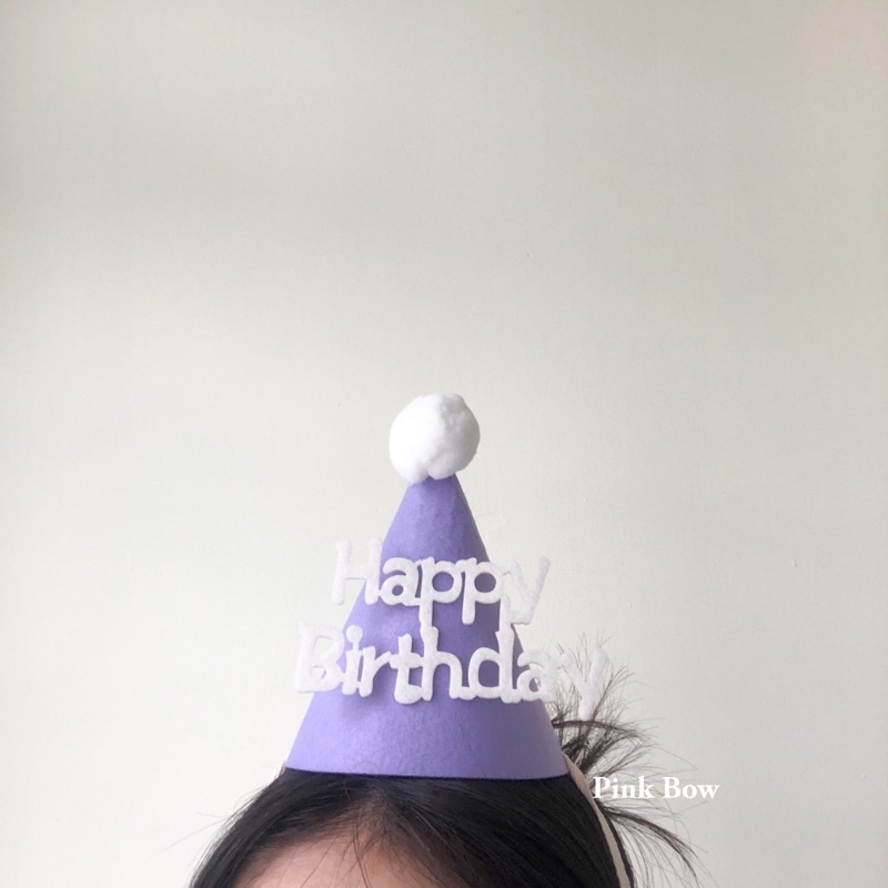 Nón sinh nhật có chữ HPBD chất Nỉ Hàn Quốc 4 màu NÂU/HỒNG/VÀNG/TRẮNG ĐEN có quai deo