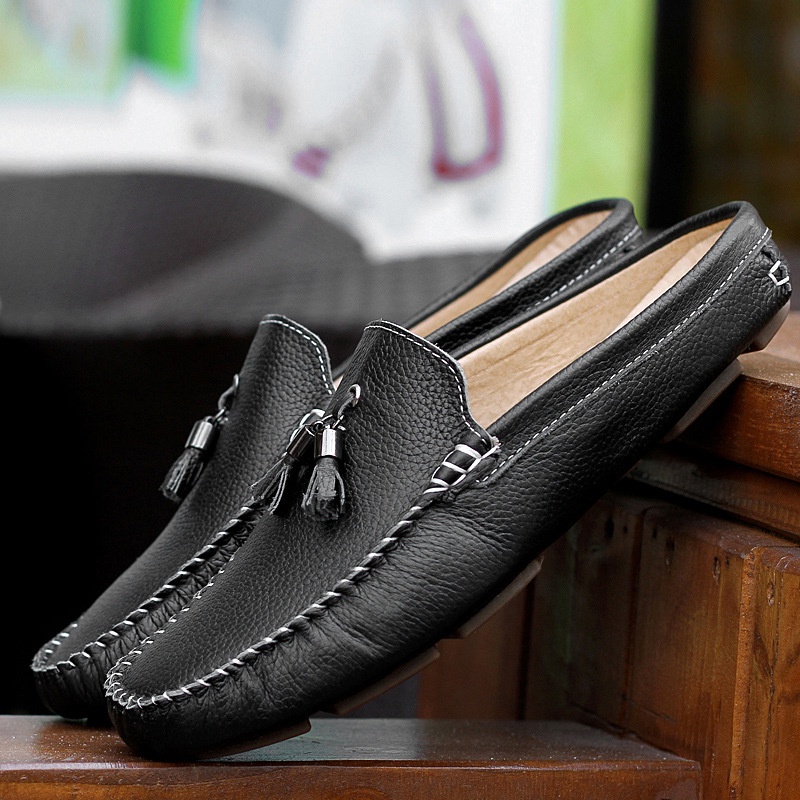 Giày Lười Da Nam Sục Nam Hè Thoáng Khí Mát Chân Da Bò Mềm Êm Chân FSGD16