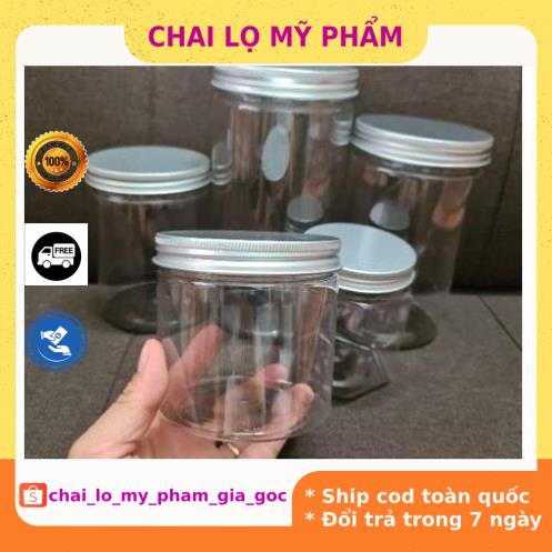 Hủ Đựng Kem ❤ GIÁ TỐT NHẤT ❤ Hủ nhựa pet Trong Nắp Nhôm 50g 100g 200g 250g đựng mỹ phẩm, thực phẩm, đồ khô, ngũ cốc