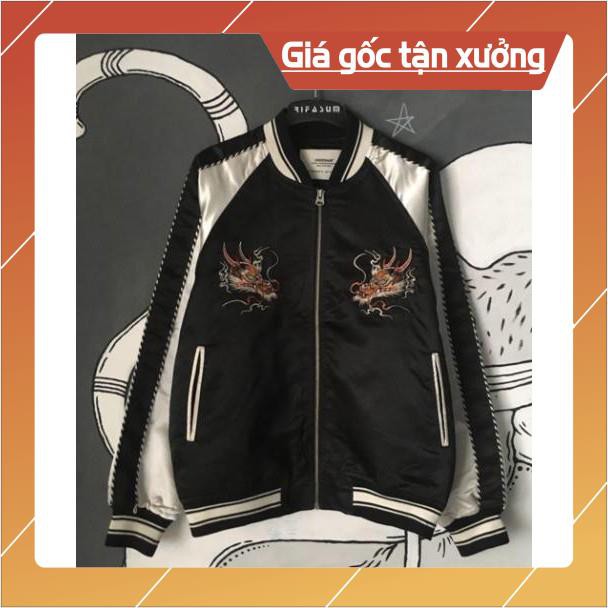 [Freship- Hàng cao cấp] (Ảnh thật)sz M L Áo bomber thêu rồng bản đúp Japan Sukajan Underair ❌❌❌