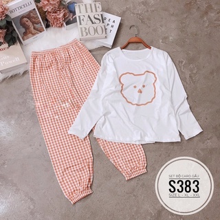 Bigsize Set bộ caro gấu S383