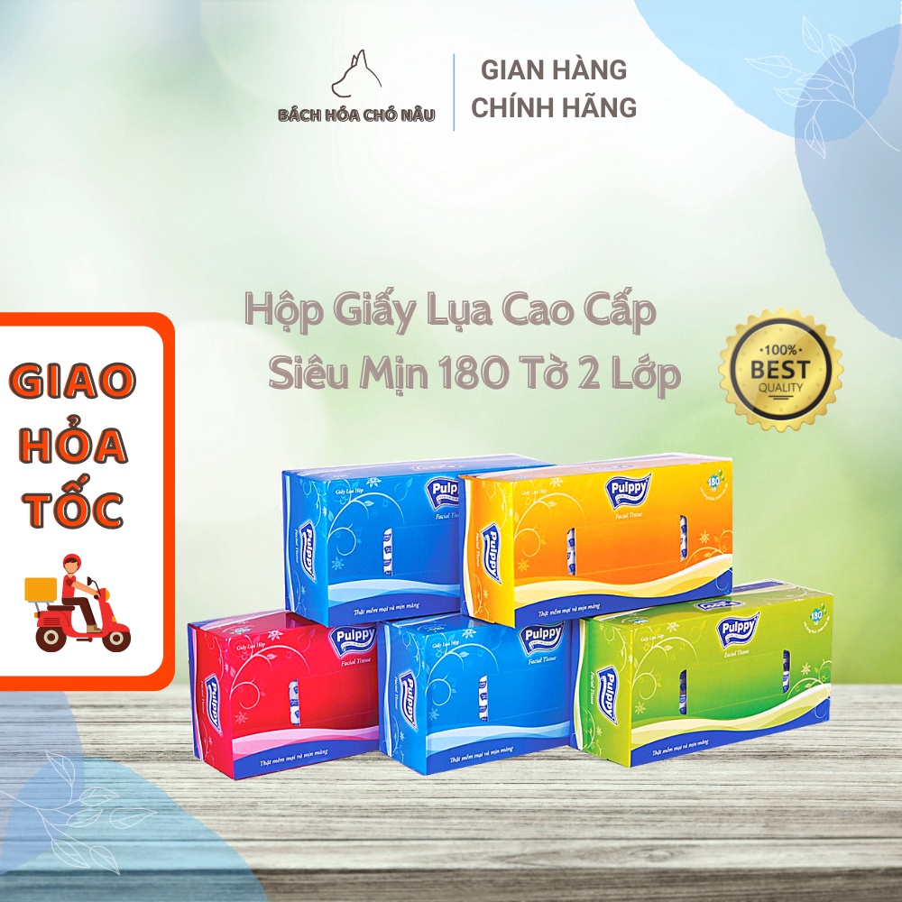 Hộp Giấy Lụa Pulppy 180 Tờ Giấy 2 Lớp Siêu Mịn Cao Cấp [ Hàng Mới Chính Hãng]