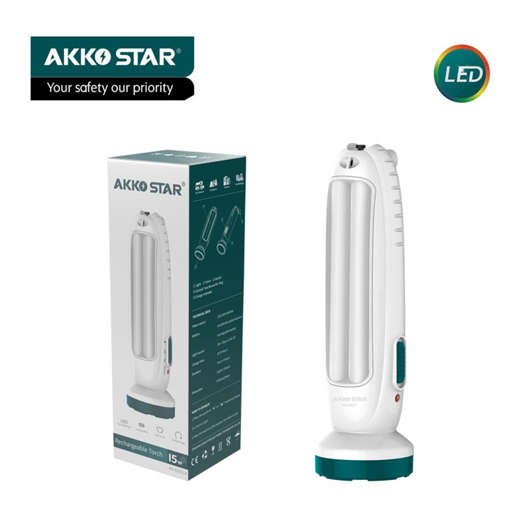 Đèn Pin Sạt Tích Điện LED 5W+2W AKKO STAR