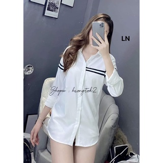 Áo sơ mi dài tay 2 vạch đen DA6