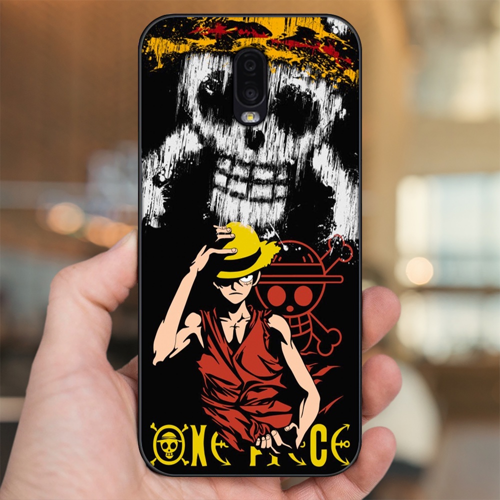 Ốp lưng Samsung J7 Plus viền đen in hình Luffy One Piece