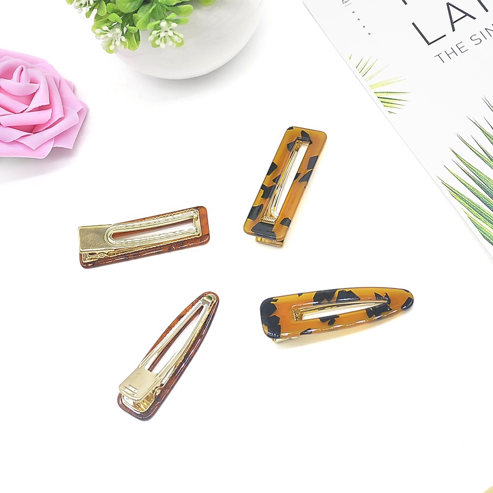 Kẹp tóc bằng nhựa thiết kế họa tiết da báo phong cách Vintage