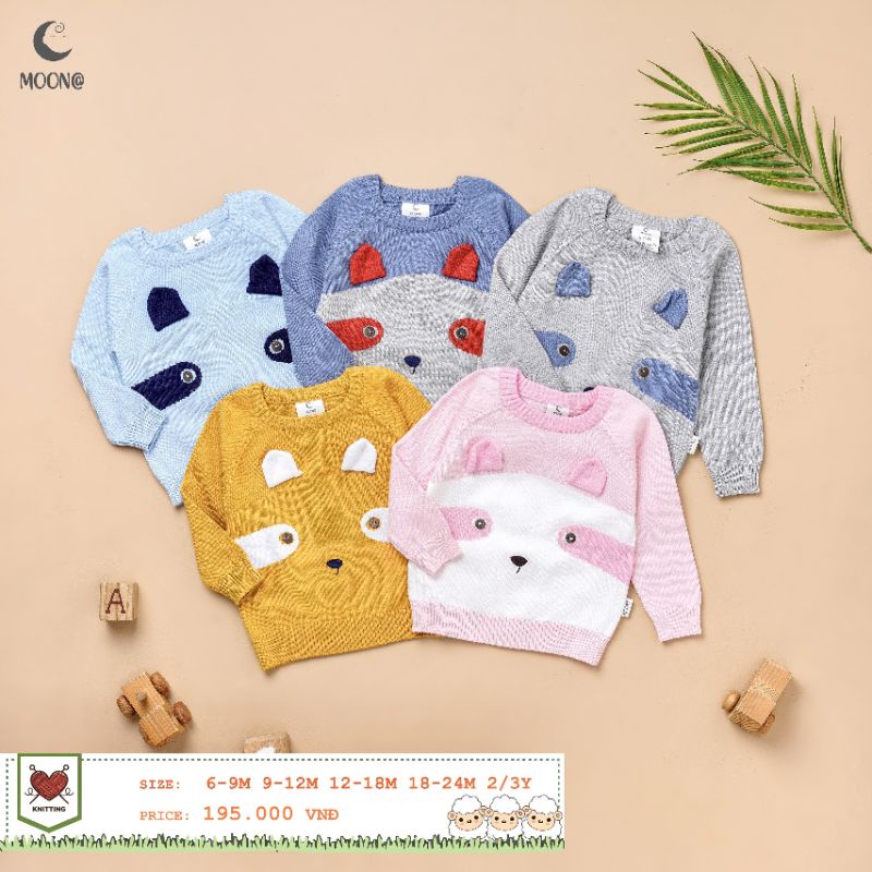 Áo len lông cừu dày dặn hãng Moon