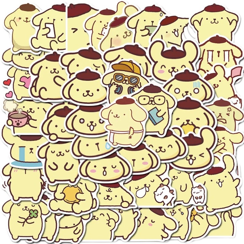 SANRIO Set 200/100/50 Nhãn Dán Hình Mèo Hello Kitty Kuromi My Melody Đáng Yêu Trang Trí Laptop