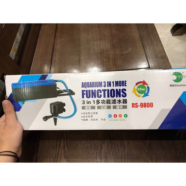 Máy Bơm lọc máng Rs-9800 3in1 / lọc nước cho. Bể cá cảnh