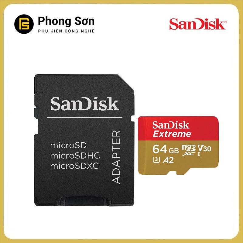 Thẻ nhớ Micro SDXC 64GB Extreme 160mb/s UHS-1 Sandisk | BigBuy360 - bigbuy360.vn