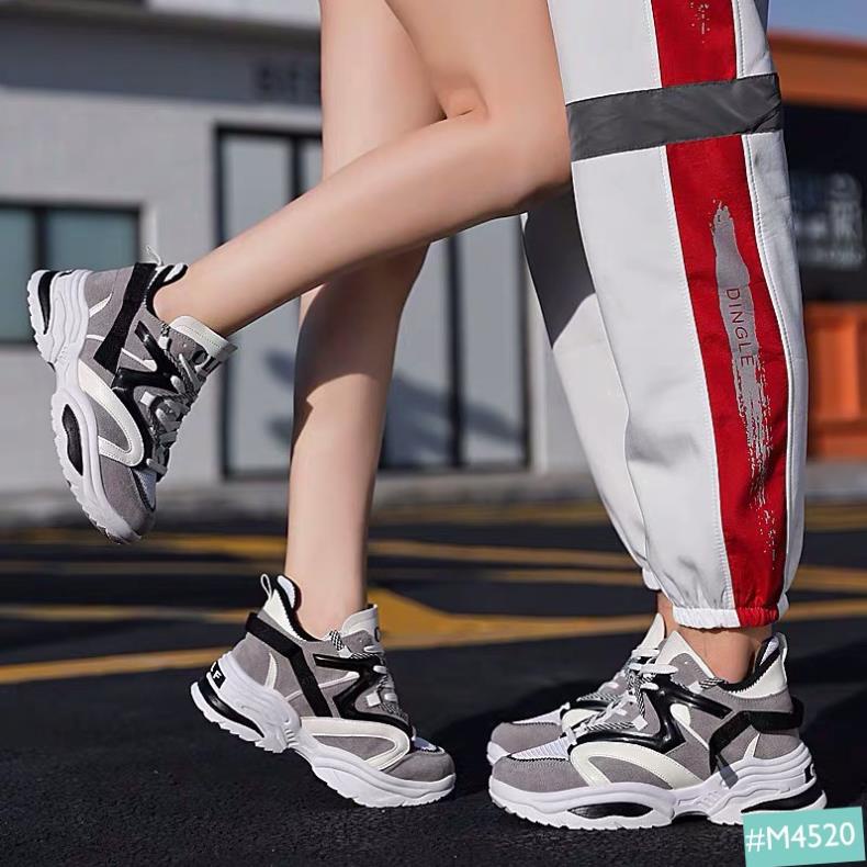 Giày Thể Thao Sneaker Cặp Đôi Nam Nữ Độn Đế Tăng Chiều Cao Hàn Quốc 5cm ABO MINSU M4520 Phù Hợp Đi Chơi, Đi Học GHO
