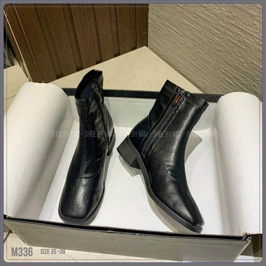 Giày boot nữ cao gót phong cách Hàn Quốc M336 SHOEBYMAI