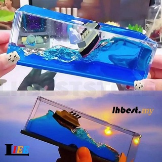 Đồng hồ cát dạng lỏng trang trí nội thất hình tàu thủy