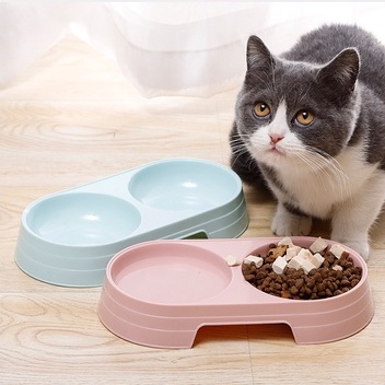 Bát ăn cho Chó Mèo hai ngăn - Chất liệu nhựa siêu tiện dụng