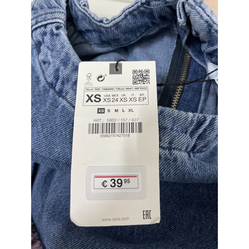 Đầm jean thắt nơ eo Zara săn sale sẵn size Xs