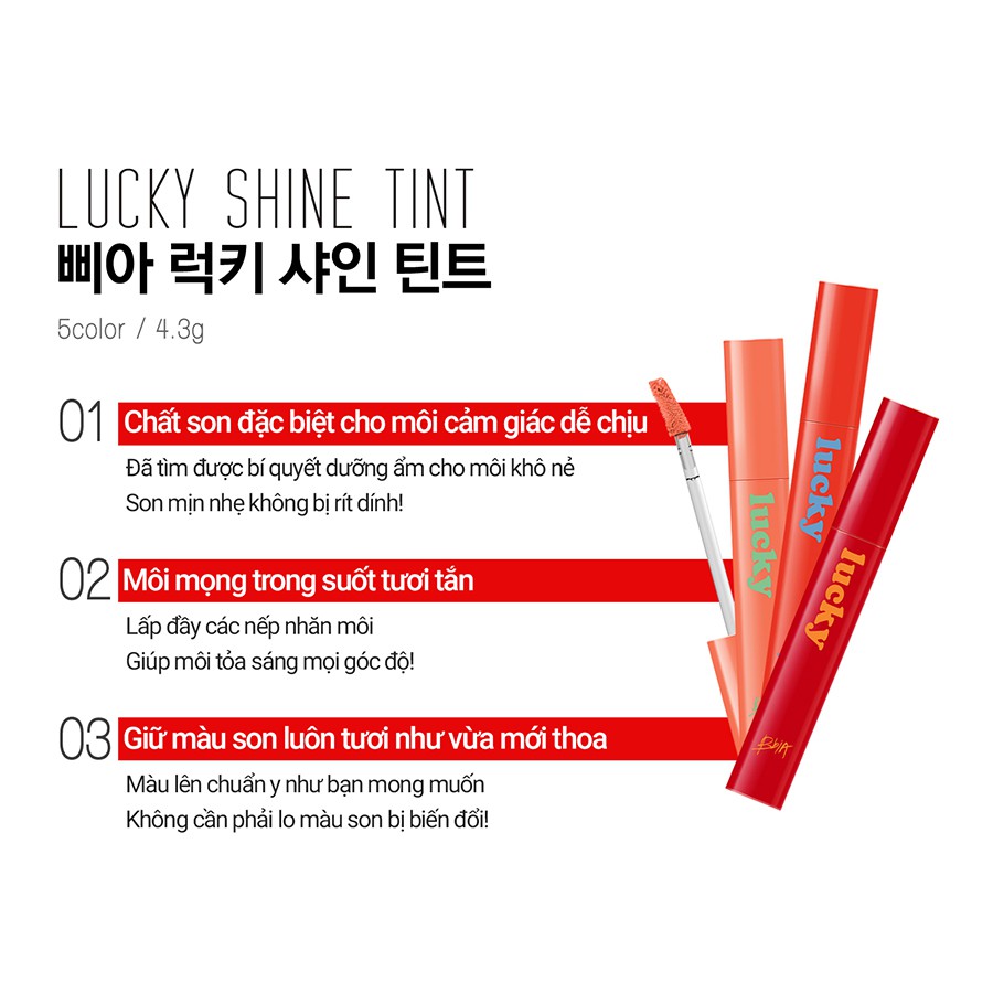 Son bóng BBia Lucky Shine Tint (5 màu) 4.3g - Bbia Official Store | BigBuy360 - bigbuy360.vn